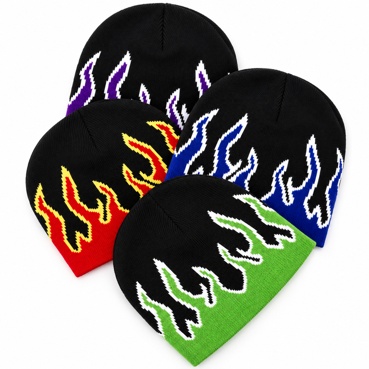 Bonnet Streetwear à Flammes Brodées – Style Hip-Hop Unisexe Le chapeau du jour