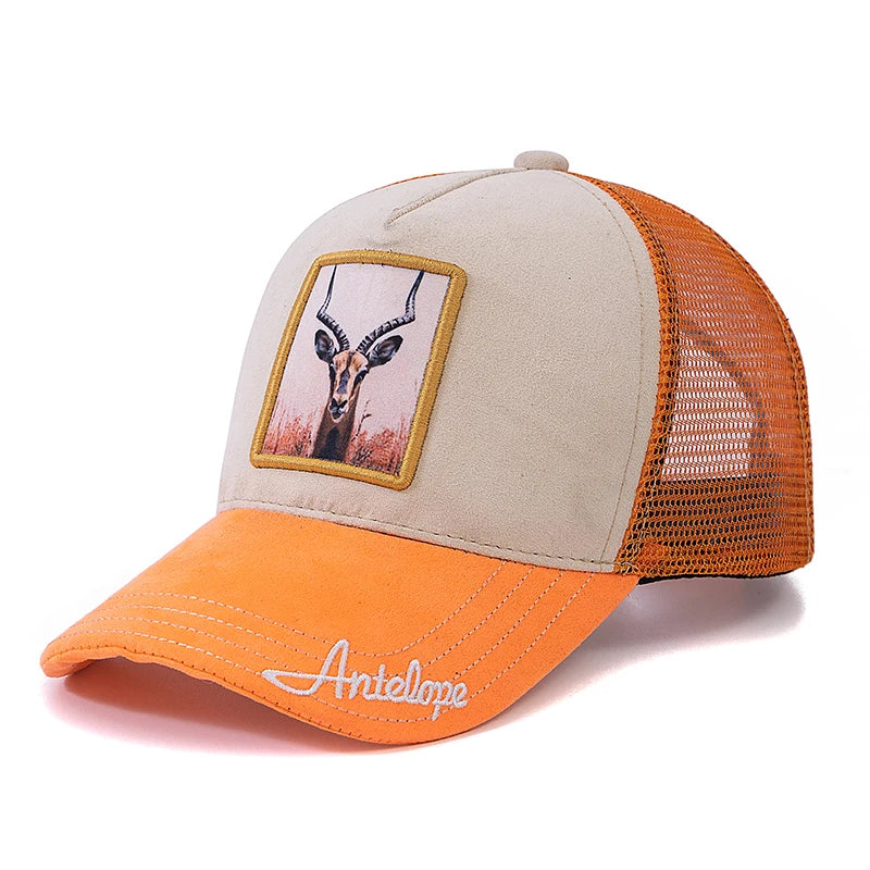 Casquette Trucker Unisexe avec Patch Animal – Maille Respirante et Style Vintage