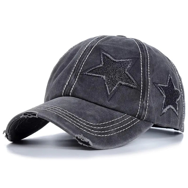 Casquette Femme Vintage avec Broderie Étoile – Style Tendance