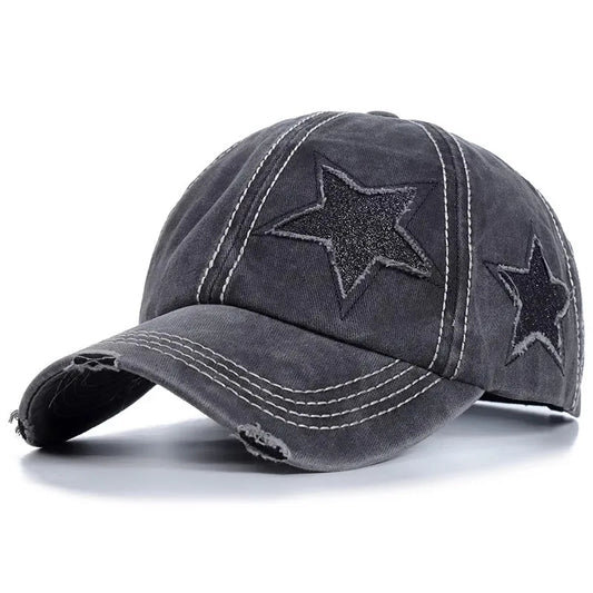 Casquette Femme Vintage avec Broderie Étoile – Style Tendance