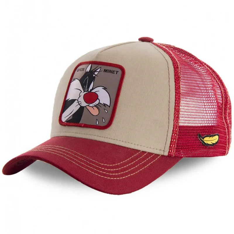 Casquette Trucker Vintage à Patch Cartoon | Ajustable Unisexe