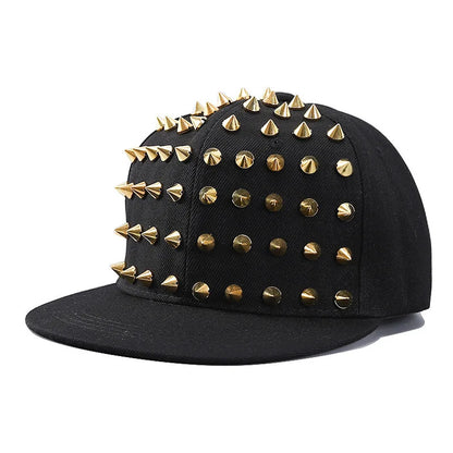 Casquette Punk à Clous Unisexe – Style Rock avec Rivets Métalliques