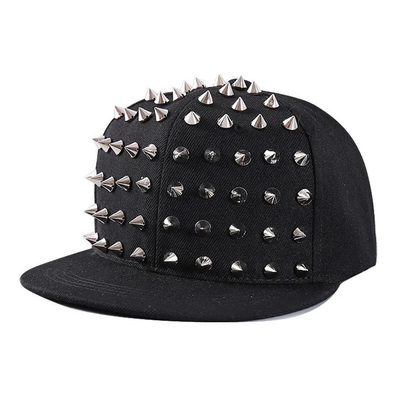 Casquette Punk à Clous Unisexe – Style Rock avec Rivets Métalliques