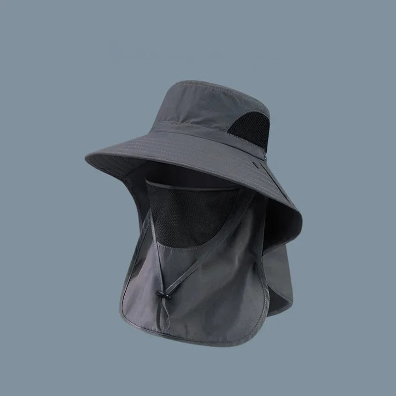 Chapeau Anti-UV à Large Bord avec Protection Intégrale du Visage et du Cou