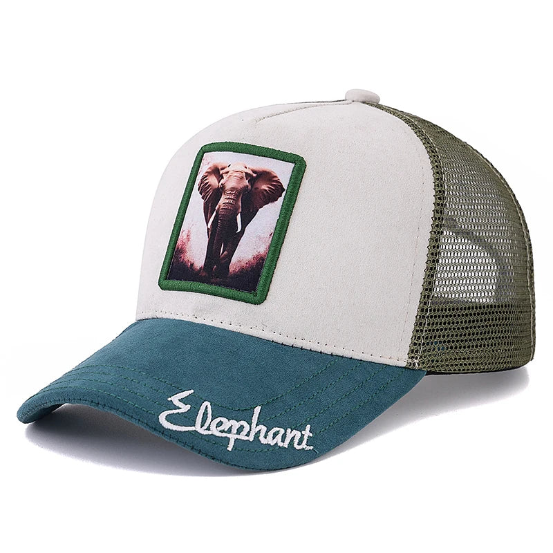 Casquette Trucker Unisexe avec Patch Animal – Maille Respirante et Style Vintage
