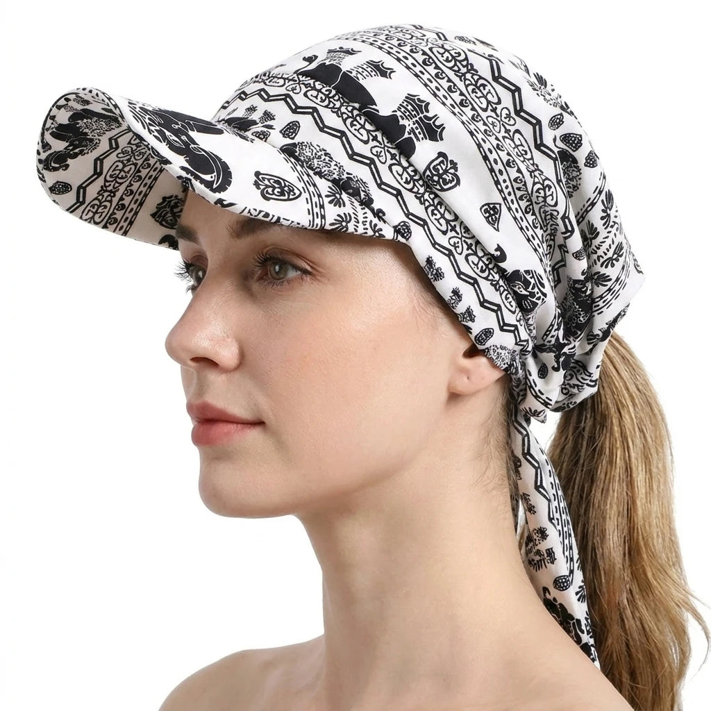 Casquette Turban Imprimée Femme - Style Bohème Chic pour l'Été et le Sport