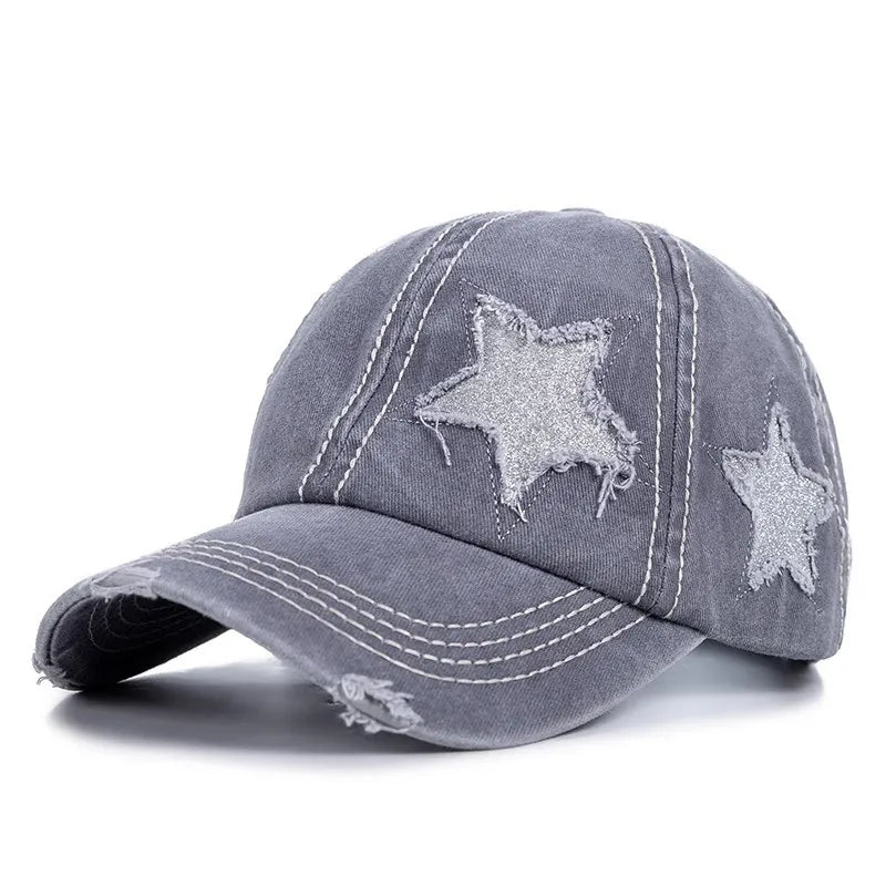 Casquette Femme Vintage avec Broderie Étoile – Style Tendance