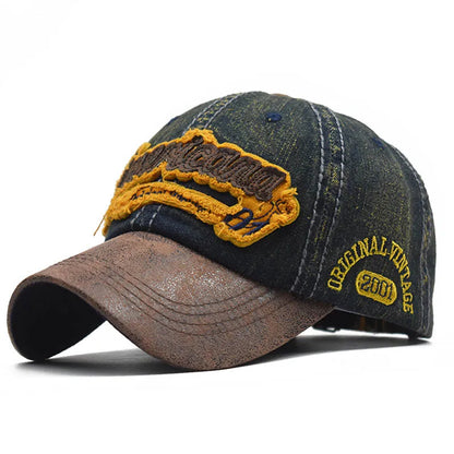 Casquette Vintage en Denim – Style Rétro avec Broderie