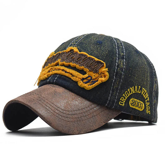 Casquette Vintage en Denim – Style Rétro avec Broderie