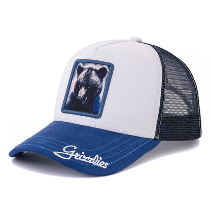 Casquette Trucker Unisexe avec Patch Animal – Maille Respirante et Style Vintage
