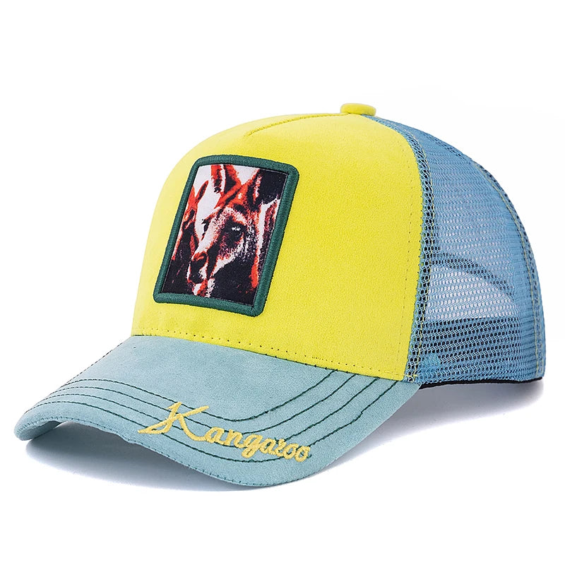 Casquette Trucker Unisexe avec Patch Animal – Maille Respirante et Style Vintage
