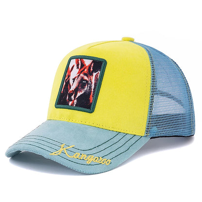 Casquette Trucker Unisexe avec Patch Animal – Maille Respirante et Style Vintage