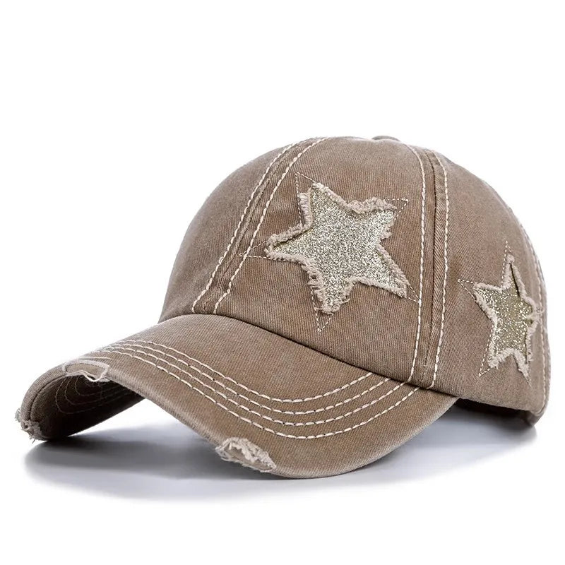 Casquette Femme Vintage avec Broderie Étoile – Style Tendance