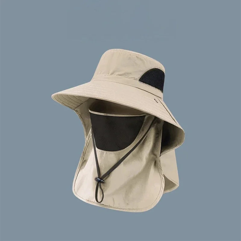 Chapeau Anti-UV à Large Bord avec Protection Intégrale du Visage et du Cou