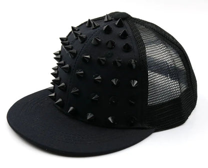 Casquette Punk à Clous Unisexe – Style Rock avec Rivets Métalliques