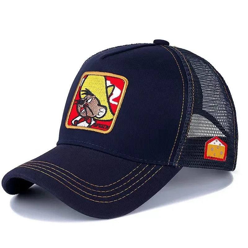 Casquette Trucker Vintage à Patch Cartoon | Ajustable Unisexe