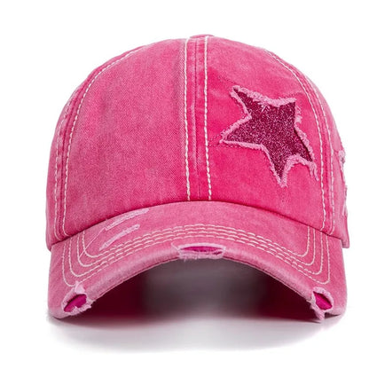 Casquette Femme Vintage avec Broderie Étoile – Style Tendance