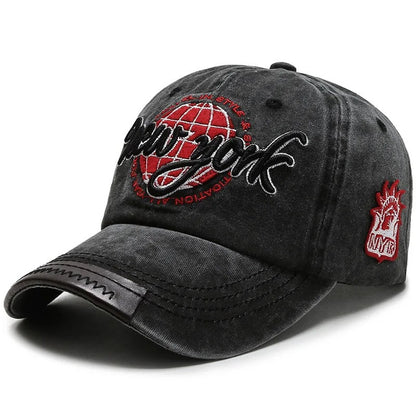 Casquette Vintage Délavée Brodée New York – Style Rétro Le chapeau du jour