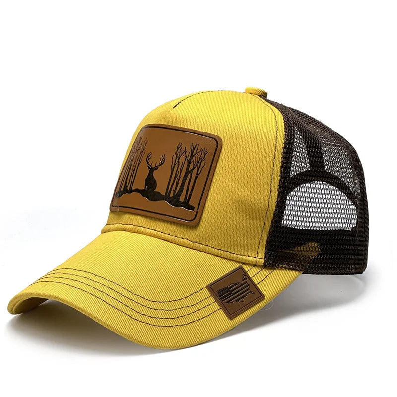 Casquette Trucker Unisexe avec Patch Effet Cuir – Style Vintage